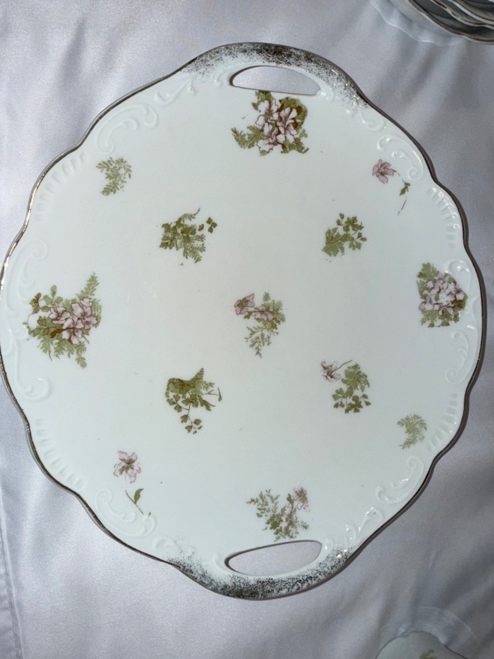 Winterling Bavaria Floral 2 Serving Platters Pink Rose Porcelain Cottagecore